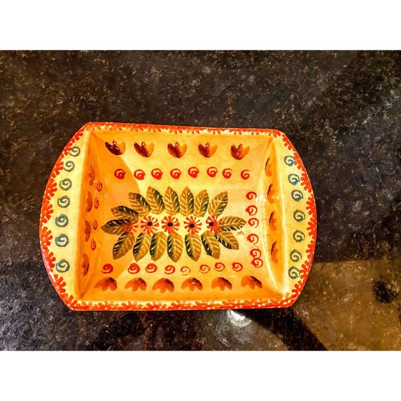 Italian ARS Hand Painted 9.5 Inch Tuscan Art Pottery Floral Footed Bowl - Picture 2 of 7